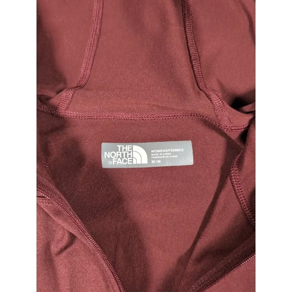 The North Face Red Stripe Secondskin Seamless 1/4 Zip Hooded Pullover Medium - Picture 8 of 9